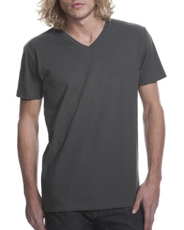 Next Level Mens Short Sleeve V-Neck Tee N3200 | Heavy Metal - Front