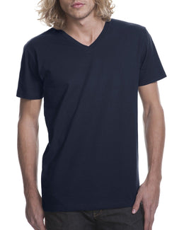 Next Level Mens Short Sleeve V-Neck Tee N3200 | Midnight Navy - Front