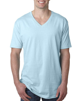 Next Level Mens Short Sleeve V-Neck Tee N3200 | Light Blue - Front