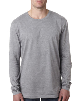 Next Level Mens Premium Long Sleeve Tee N3601 | Heather Gray - Front