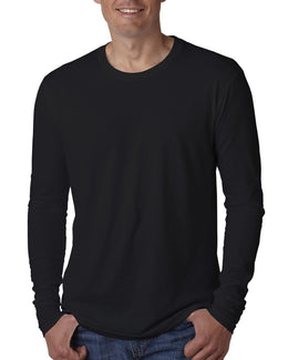 Next Level Mens Premium Long Sleeve Tee N3601 | Black - Front