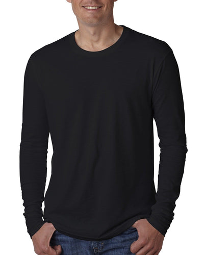 Next Level Mens Premium Long Sleeve Tee N3601 | Black - Front
