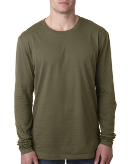 Next Level Mens Premium Long Sleeve Tee N3601 | Military Green - Front