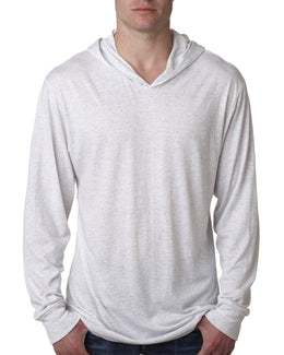 Next Level Unisex Triblend Long Sleeve Hoodie N6021 | Heather White - Front