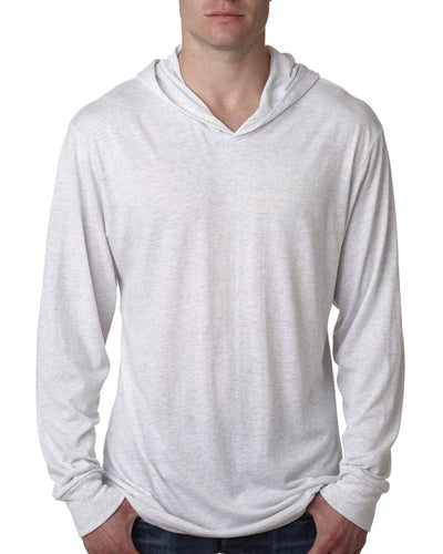 Next Level Unisex Triblend Long Sleeve Hoodie N6021 | Heather White - Front