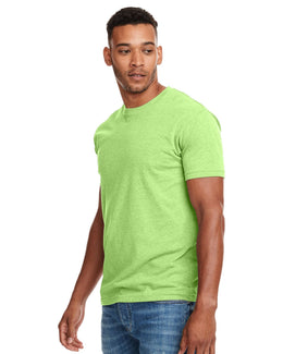 Next Level Mens CVC Crewneck Tee N6210 | Neon Hthr Green - Front