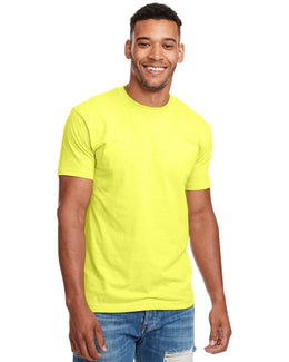 Next Level Mens CVC Crewneck Tee N6210 | Neon Yellow - Front