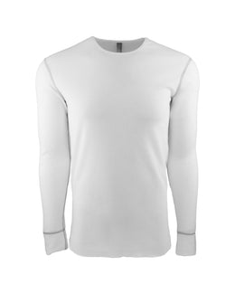 Next Level Mens Blended Thermal Tee N8201 | White/ Gray - Front