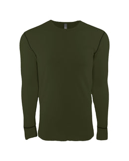 Next Level Mens Blended Thermal Tee N8201 | Miltry Grn/ Blk - Front