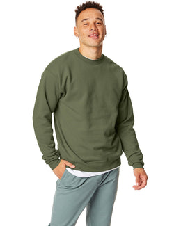 Hanes 50/50 Crewneck Sweatshirt P1607 | Fatigue Green - Front