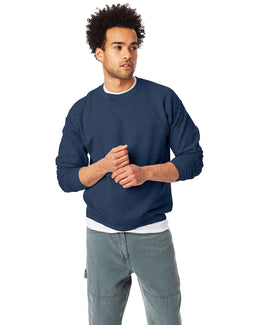 Hanes 50/50 Crewneck Sweatshirt P1607 | Heather Navy - Front