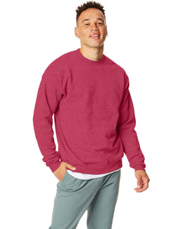 Hanes 50/50 Crewneck Sweatshirt P1607 | Heather Red - Front
