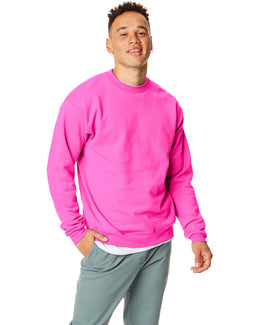 Hanes 50/50 Crewneck Sweatshirt P1607 | Safety Pink - Front