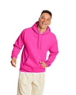 Hanes 50/50 Hoodie Sweatshirt P170 | Safety Pink - Front