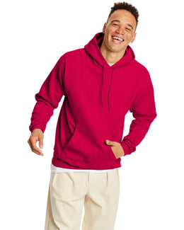 Hanes 50/50 Hoodie Sweatshirt P170 | Athletic Crimson - Front