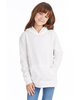 Hanes Youth Hooded Sweatshirt P473 | White - Front