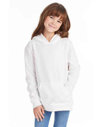 Hanes Youth Hooded Sweatshirt P473 | White - Front