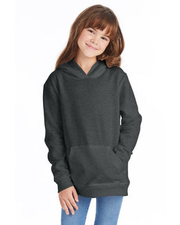 Hanes Youth Hooded Sweatshirt P473 | Charcoal Heather - Front