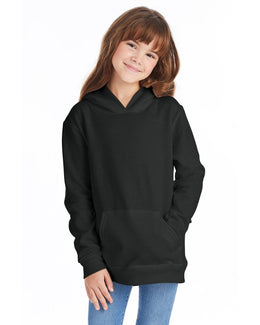 Hanes Youth Hooded Sweatshirt P473 | Black - Front