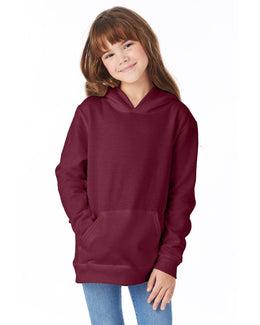 Hanes Youth Hooded Sweatshirt P473 | Maroon - Front