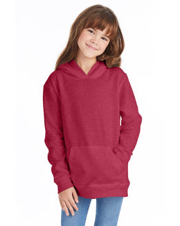 Hanes Youth Hooded Sweatshirt P473 | Heather Red - Front