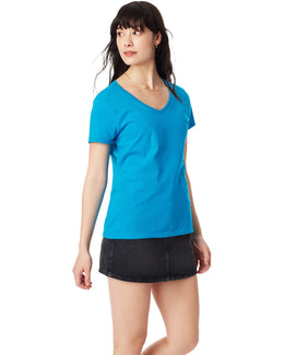 Hanes Ladies Perfect-T V-Neck T-Shirt S04V | Teal - Front