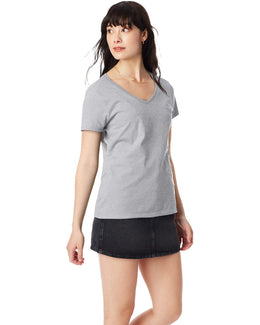 Hanes Ladies Perfect-T V-Neck T-Shirt S04V | Ash - Front