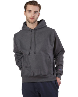 Champion Reverse Weave Hooded Sweatshirt S1051 | Charcoal Heather - Front