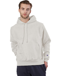 Champion Reverse Weave Hooded Sweatshirt S1051 | Oatmeal Heather - Front