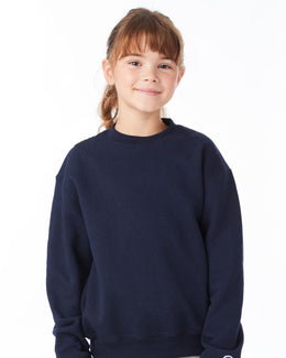 Champion Youth 50/50 EcoSmart Crewneck Sweatshirt S690 | Navy - Front