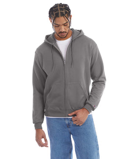 Champion EcoSmart Full-Zip Hoodie S800 | Stone Gray - Front