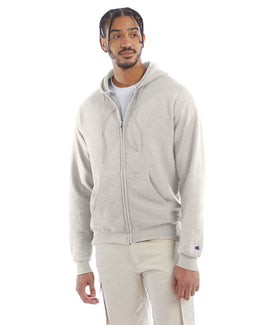 Champion EcoSmart Full-Zip Hoodie S800 | Oatmeal Heather - Front