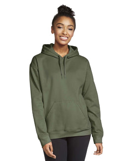 Gildan Softstyle Fleece Pullover Hooded Sweatshirt SF500 | Military Green - Front