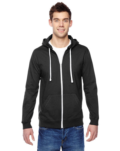 Fruit of the Loom Sofspun 100% Cotton Full-Zip Hoodie SF60R | Black - Front