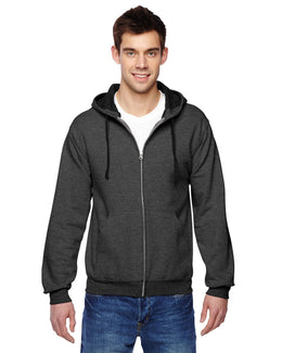 Fruit of the Loom Sofspun Full-Zip Hooded Sweatshirt SF73R | Charcoal Heather - Front