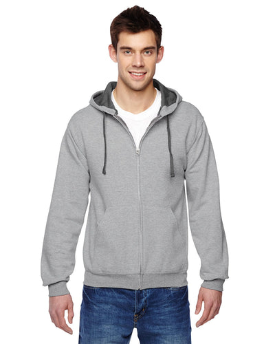 Fruit of the Loom Sofspun Full-Zip Hooded Sweatshirt SF73R | Athletic Heather - Front