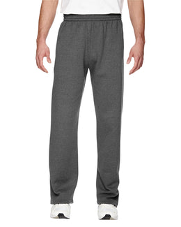 Fruit of the Loom Sofspun Open-Bottom Sweatpants SF74R | Charcoal Heather - Front