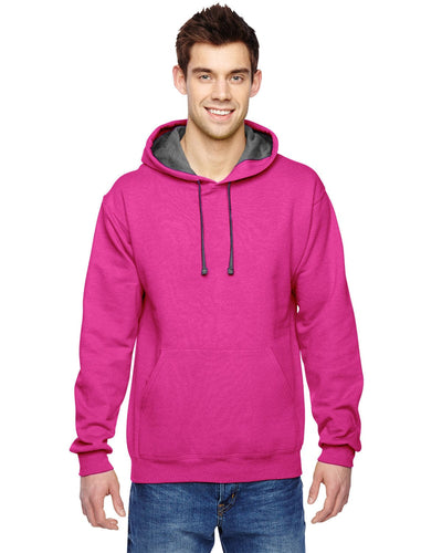 Fruit of the Loom Sofspun Hooded Sweatshirt SF76R | Cyber Pink - Front