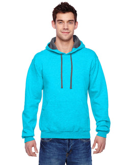 Fruit of the Loom Sofspun Hooded Sweatshirt SF76R | Carib Blue Hthr - Front