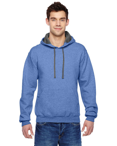 Fruit of the Loom Sofspun Hooded Sweatshirt SF76R | Carolina Heather - Front
