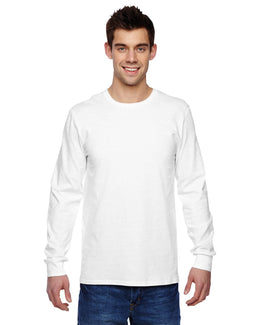 Fruit of the Loom 100% Sofspun Cotton Long Sleeve T-Shirt SFLR | White - Front
