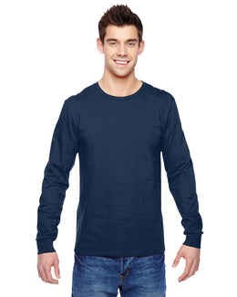 Fruit of the Loom 100% Sofspun Cotton Long Sleeve T-Shirt SFLR | J Navy - Front