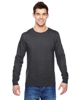 Fruit of the Loom 100% Sofspun Cotton Long Sleeve T-Shirt SFLR | Charcoal Grey - Front