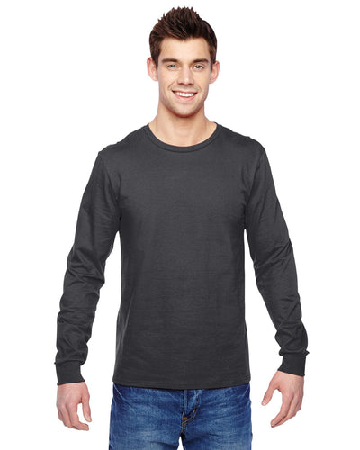 Fruit of the Loom 100% Sofspun Cotton Long Sleeve T-Shirt SFLR | Charcoal Grey - Front