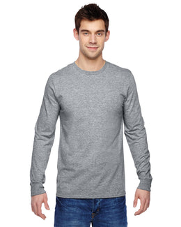 Fruit of the Loom 100% Sofspun Cotton Long Sleeve T-Shirt SFLR | Athletic Heather - Front