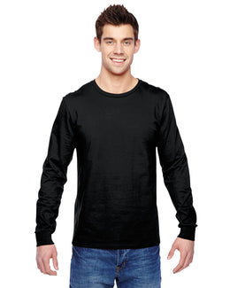 Fruit of the Loom 100% Sofspun Cotton Long Sleeve T-Shirt SFLR | Black - Front