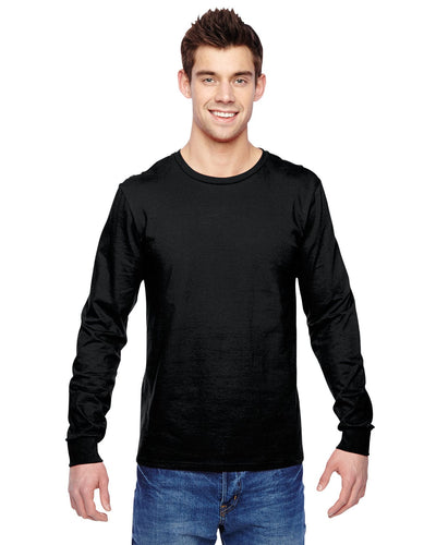 Fruit of the Loom 100% Sofspun Cotton Long Sleeve T-Shirt SFLR | Black - Front
