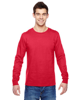 Fruit of the Loom 100% Sofspun Cotton Long Sleeve T-Shirt SFLR | Fiery Red - Front