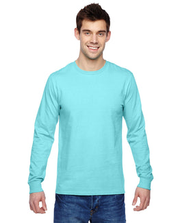 Fruit of the Loom 100% Sofspun Cotton Long Sleeve T-Shirt SFLR | Scuba Blue - Front