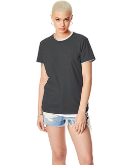 Hanes Ladies Classic Fit Tee SL04 | Charcoal Heather - Front